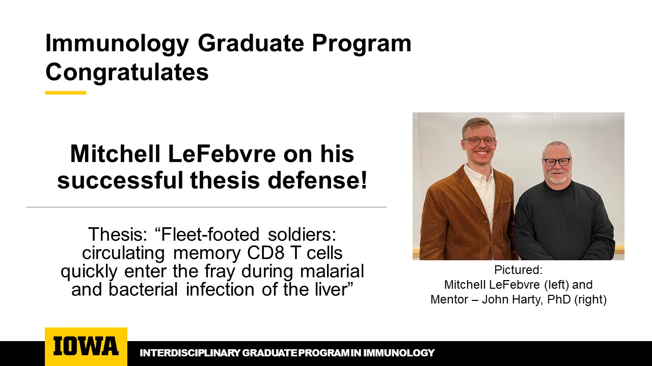 Thesis defense congrats - Mitchell LeFebvre